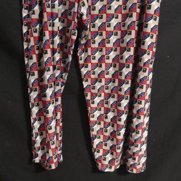 Handmade "AF" and Geometric Print Elastic Lounge / Pajama Pants | 18.5 waist - Picture 14 of 16